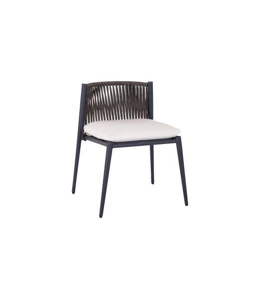 Luce chair with aluminium seat and rope backrest