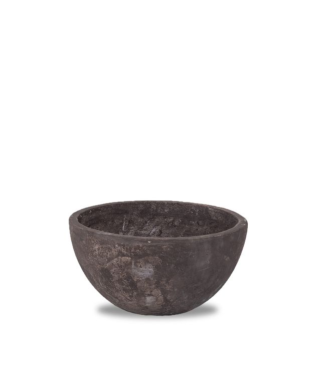 Concrete and marble bowl-shaped outdoor pot